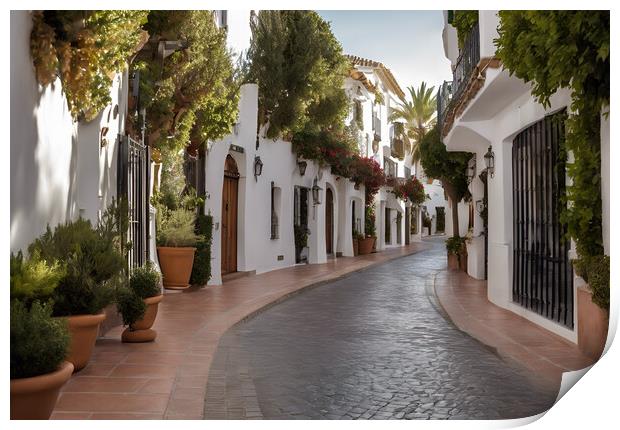 The Streets of Marbella Print by Picture Wizard