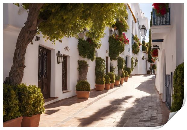 Marbella Streets Print by Picture Wizard