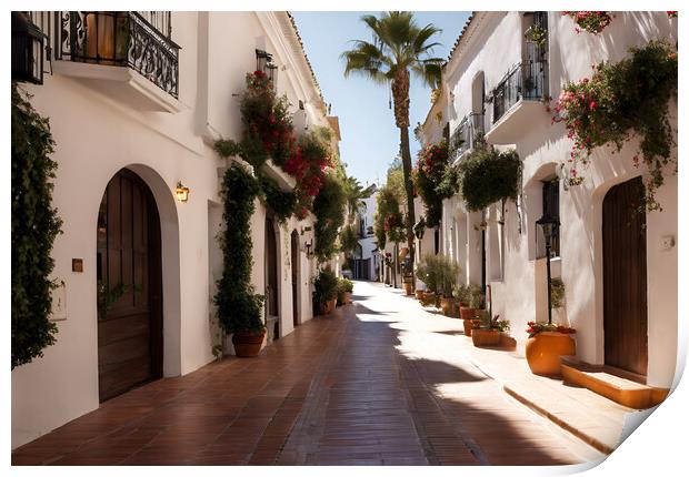 Marbella Streets Print by Picture Wizard