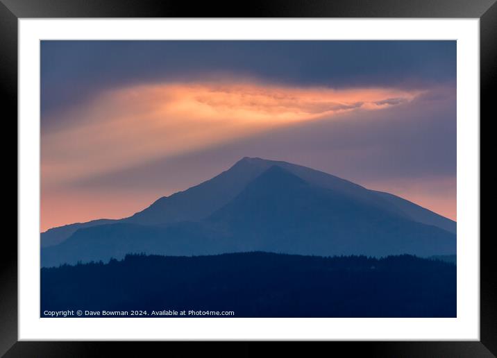 Last Light Over Snowdonia Framed Mounted Print by Dave Bowman