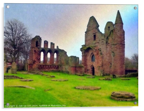 ARBROATH ABBEY IN THE RAIN Acrylic by dale rys (LP)