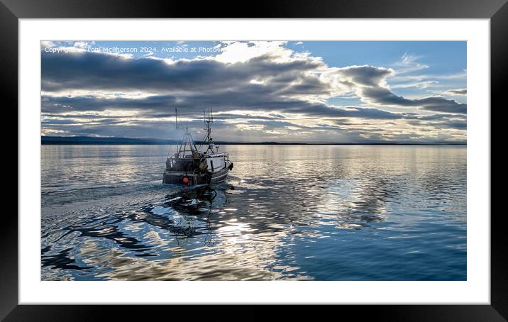 Lone fishing boat Framed Mounted Print by Tom McPherson