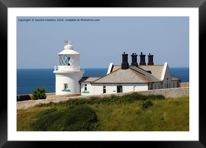 Anvil Point Lighthouse Framed Mounted Print by Sandra  Hawkins 