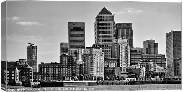 Docklands Canary Wharf Canvas Print by Dawn O'Connor