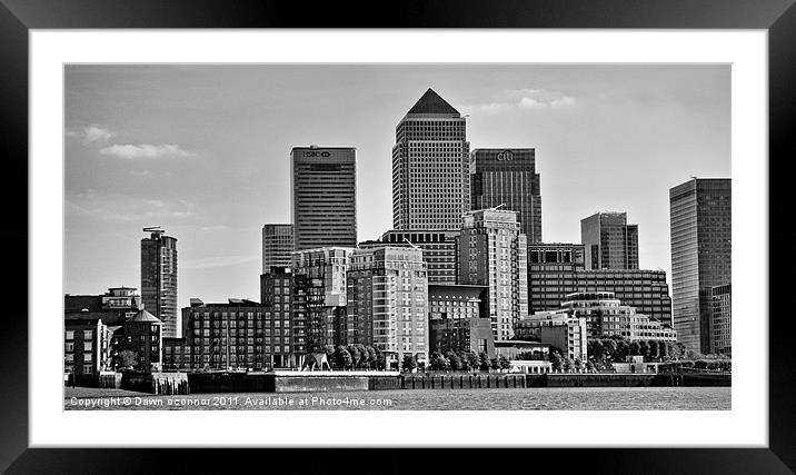 Docklands Canary Wharf Framed Mounted Print by Dawn O'Connor