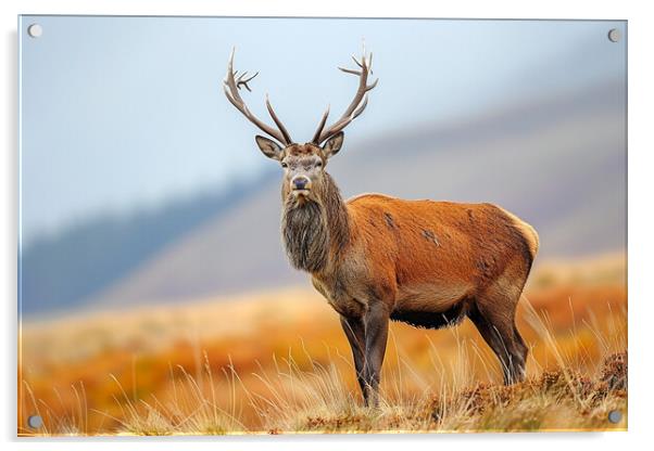 Red Deer Stag Acrylic by Picture Wizard