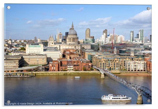 London Skyline across the Thames River Acrylic by Kasia Design
