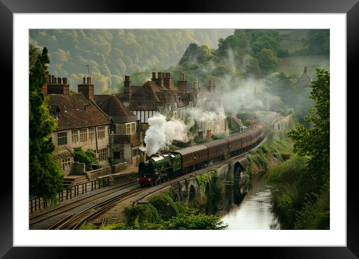 Steam Train Countryside Framed Mounted Print by Picture Wizard