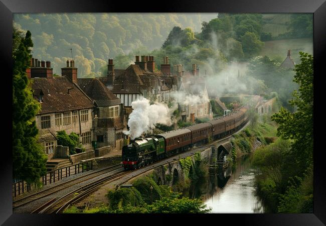 Steam Train Countryside Framed Print by Picture Wizard