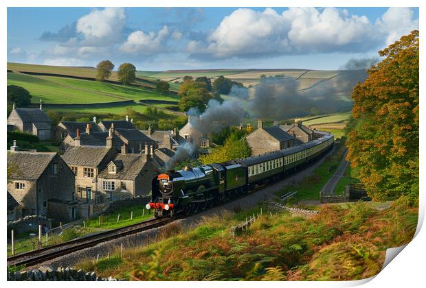 Steam Train Yorkshire Dales Print by Picture Wizard