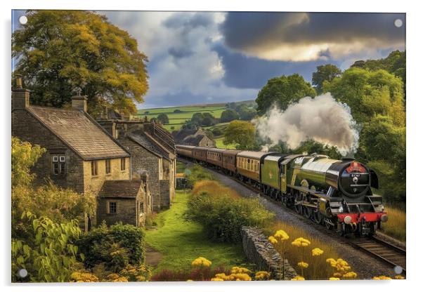 steam train yorkshire dales Acrylic by Picture Wizard