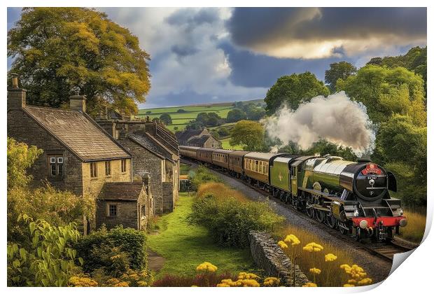 steam train yorkshire dales Print by Picture Wizard