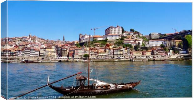 Traditional Boat Porto Portugal Canvas Print by Sheila Ramsey