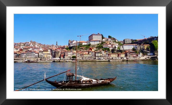 Traditional Boat Porto Portugal Framed Mounted Print by Sheila Ramsey