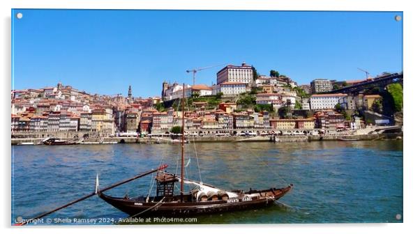 Traditional Boat Porto Portugal Acrylic by Sheila Ramsey