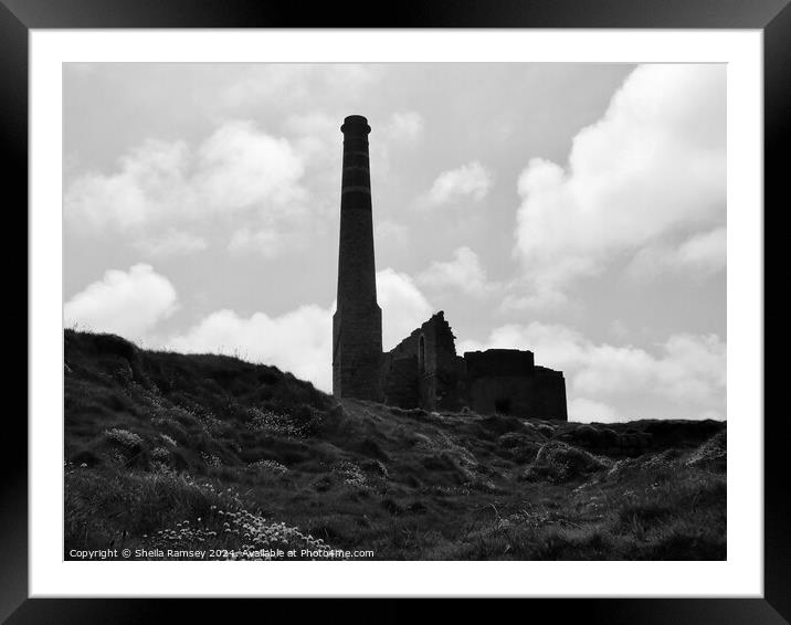 The Old Geevor Tin Mine Cornwall Framed Mounted Print by Sheila Ramsey