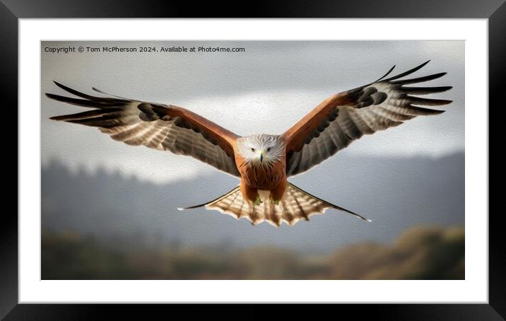 Red Kite in Oils Framed Mounted Print by Tom McPherson