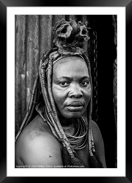 Himba woman Framed Mounted Print by Mark Phillips
