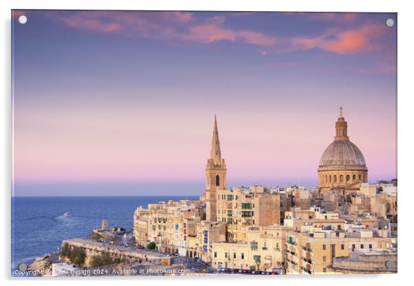 Twilight Glow over Valletta Acrylic by Kasia Design