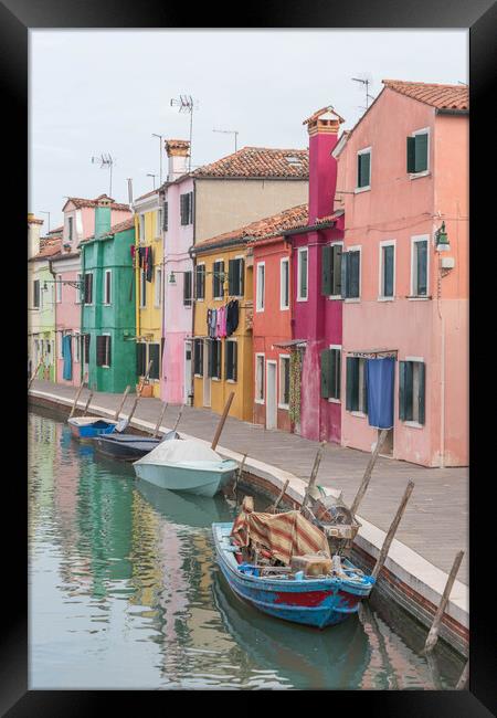 Colours of Burano  Framed Print by Graham Custance