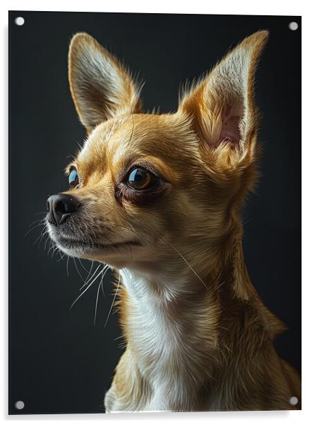 Chihuahua Portrait Acrylic by K9 Art