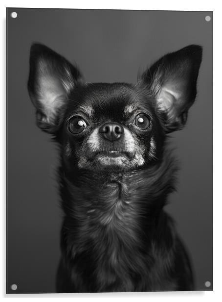 Chihuahua Portrait Acrylic by K9 Art