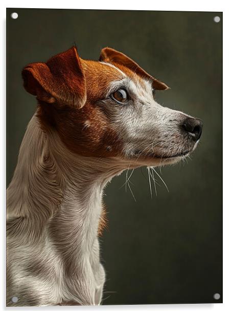 Jack Russell Portrait Acrylic by K9 Art