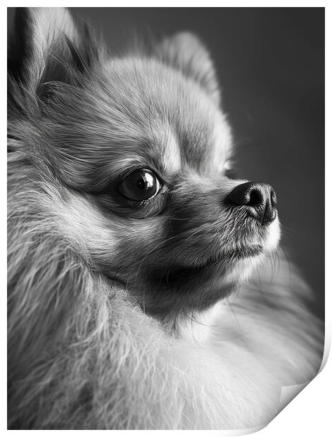 Pomeranian Portrait Print by K9 Art