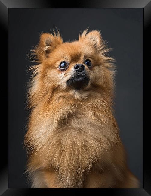 Pomeranian Portrait Framed Print by K9 Art
