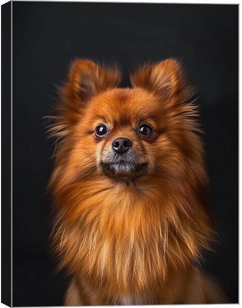 Pomeranian Portrait Canvas Print by K9 Art