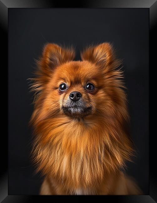 Pomeranian Portrait Framed Print by K9 Art