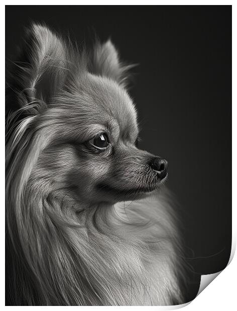 Pomeranian Portrait Print by K9 Art