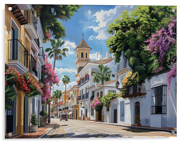 Marbella Old Town Acrylic by Steve Smith