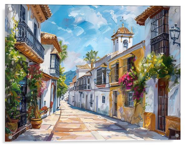 Marbella Old Town Acrylic by Steve Smith