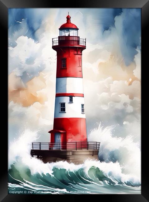 The Lighthouse  Framed Print by Zap Photos