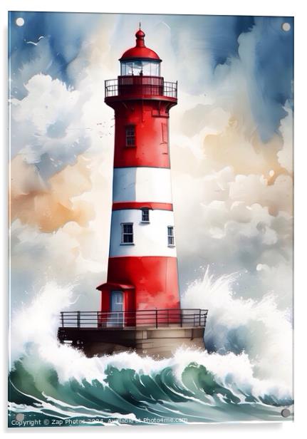 The Lighthouse  Acrylic by Zap Photos