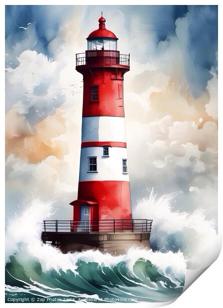 The Lighthouse  Print by Zap Photos