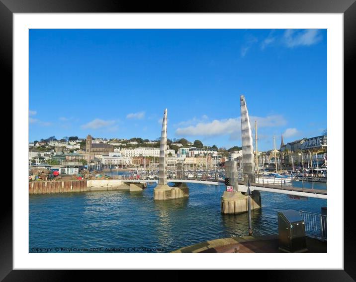 Torquay harbour Framed Mounted Print by Beryl Curran