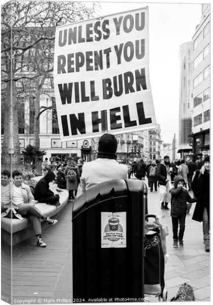 Repent, Recycle Canvas Print by Mark Phillips