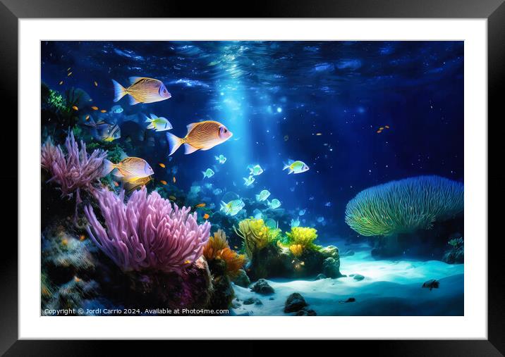Glowing Reef - GIA2401-0196-REA Framed Mounted Print by Jordi Carrio
