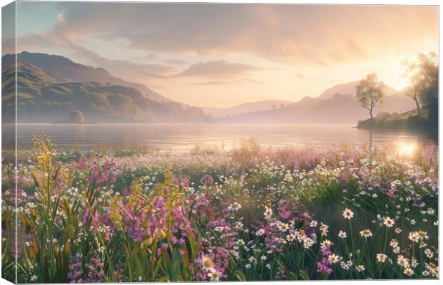 Ullswater Wild Flowers Canvas Print by Picture Wizard