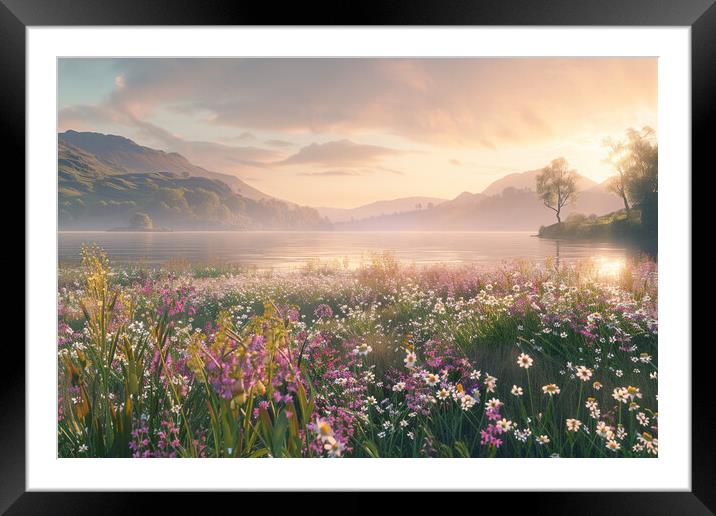 Ullswater Wild Flowers Framed Mounted Print by Picture Wizard