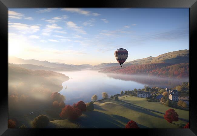 Hot Air Balloon over the Lake District Framed Print by Picture Wizard