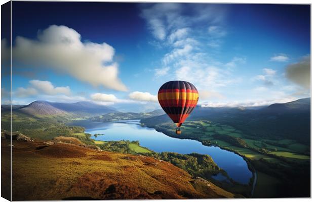 Hot Air Balloon over the Lake District Canvas Print by Picture Wizard