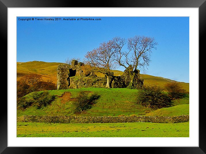 Pendragon Castle Ruins Framed Mounted Print by Trevor Kersley RIP