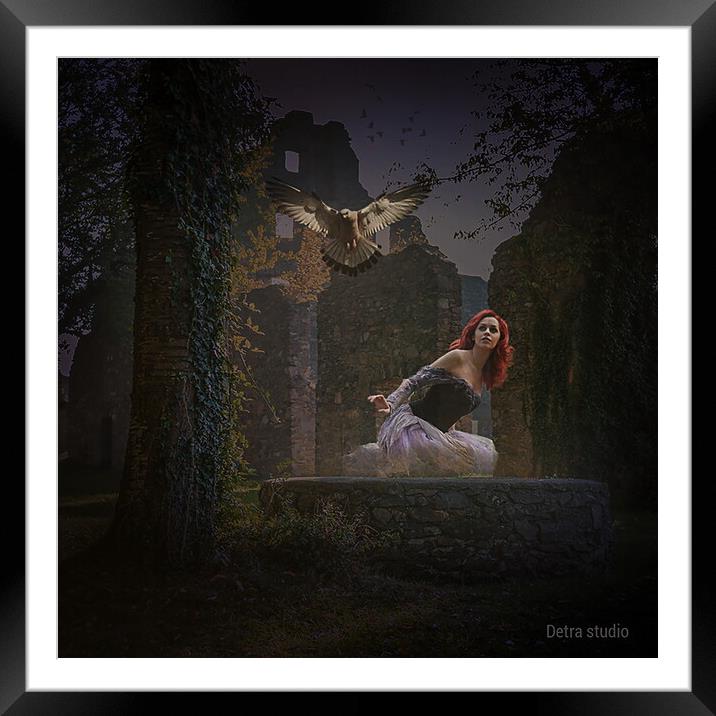 The Girl And The Hawk Framed Mounted Print by Dejan Travica