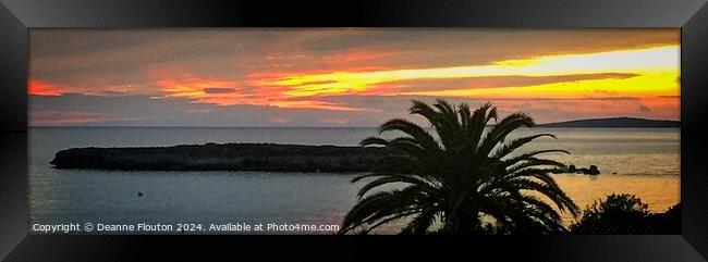 Sunset over Hedgehog Island Menorca Framed Print by Deanne Flouton