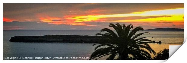 Sunset over Hedgehog Island Menorca Print by Deanne Flouton