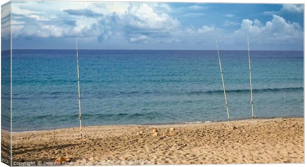 Fishpoles and Solitude Canvas Print by Deanne Flouton