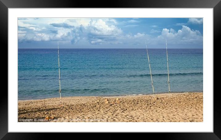 Fishpoles and Solitude Framed Mounted Print by Deanne Flouton